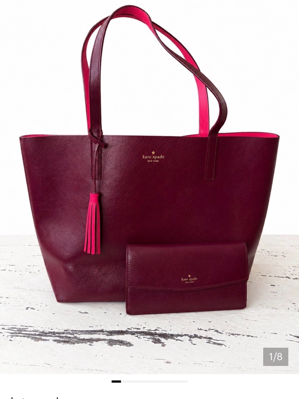 Kate Spade New York Lakeland Drive Marina Reversible Tote Include Wallet
